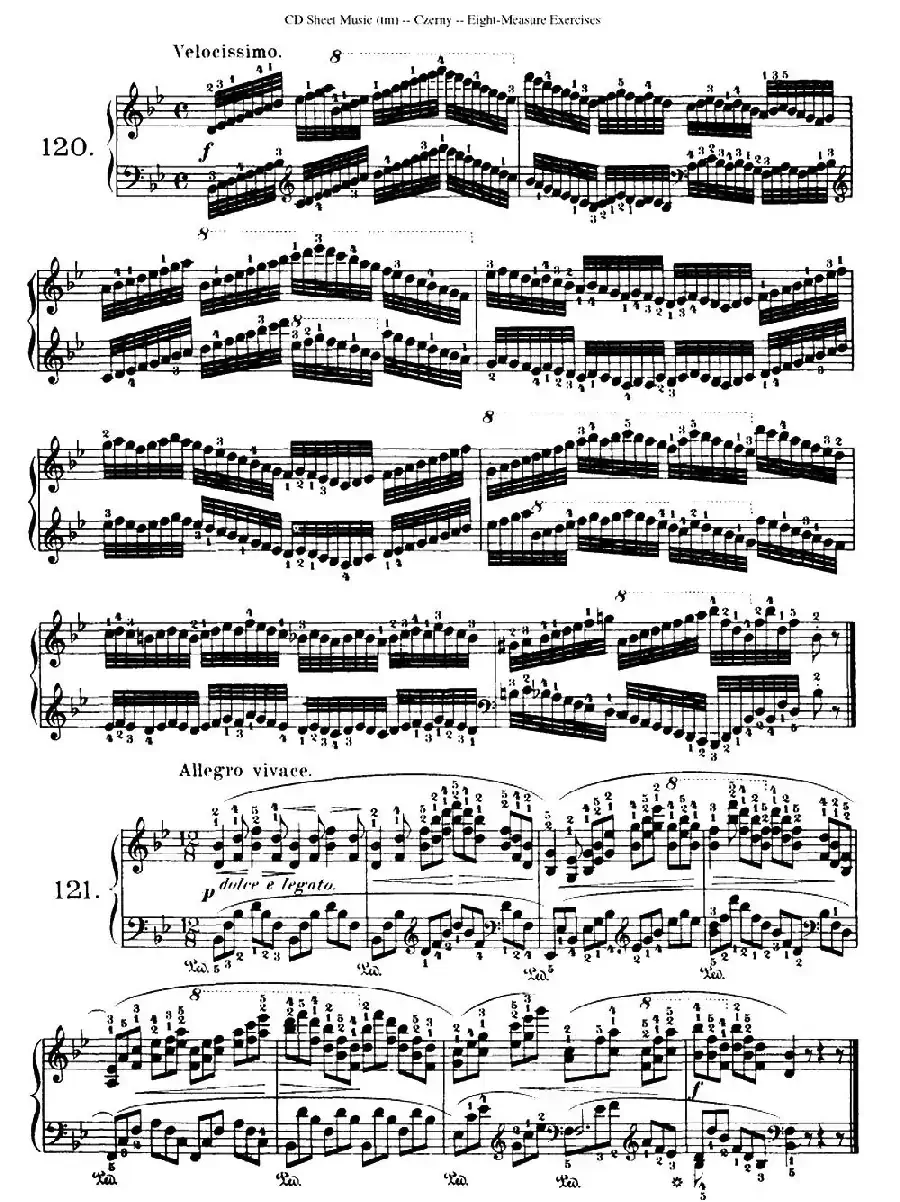 160 Eight- Measure Exercises.Op.821（车尔尼160首钢琴八小节练习曲（104——121））