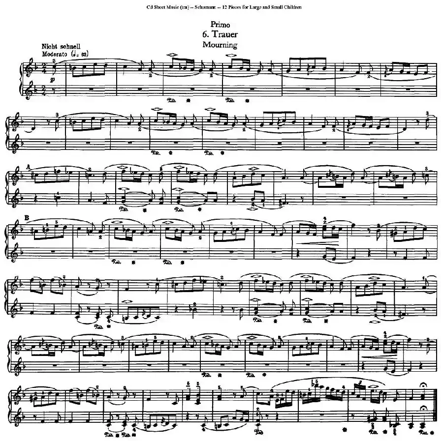 12首为孩子们而作的四手联弹曲 Op.85（四手联弹）（6）