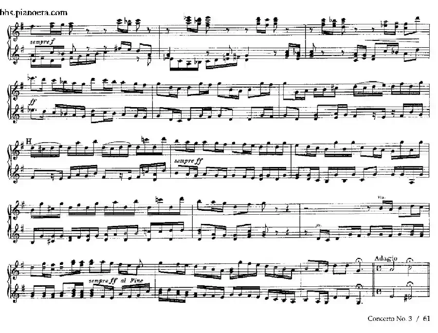 Brandenburg Concerto No.3 in G Major BWV.1048（G大调第三勃兰登堡协奏曲·四手联弹版）