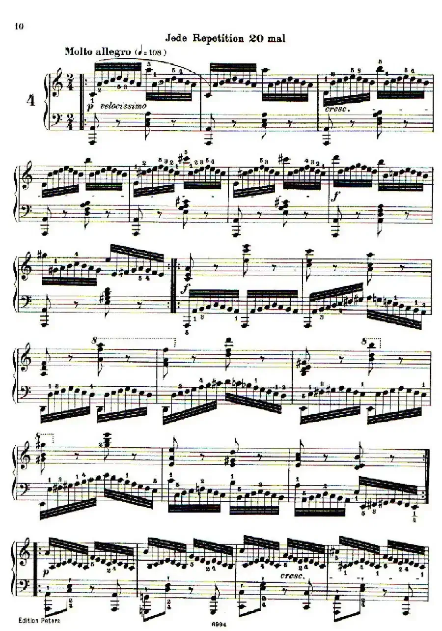 School of the Virtuoso Op.365（60首钢琴高级练习曲·4）