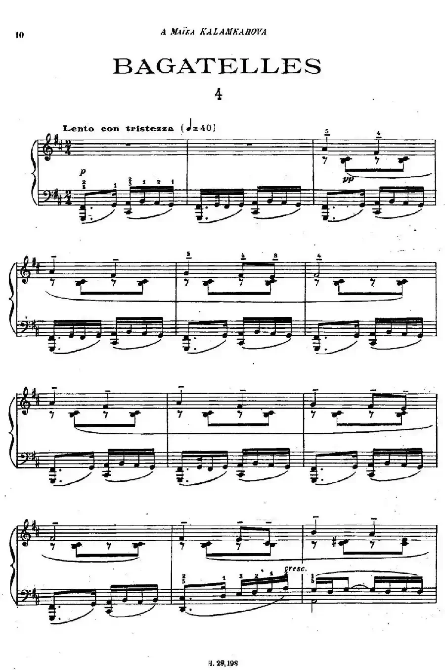 Tcherepnin - 10 Bagatelles Op.5（齐尔品-10首小品·4）