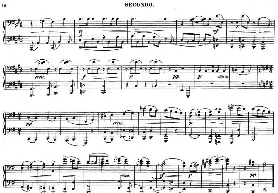 Zwolf Original-Compositionen fur Pianoforte zu 4 Handen Op.57（12首四手联弹小品·11）