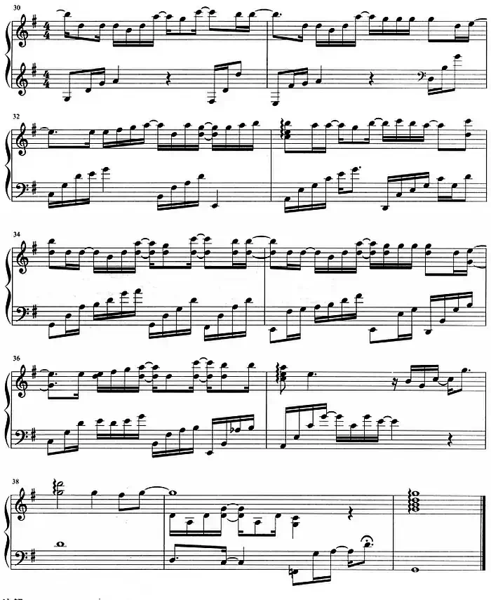 流行歌曲改编的钢琴曲：左边