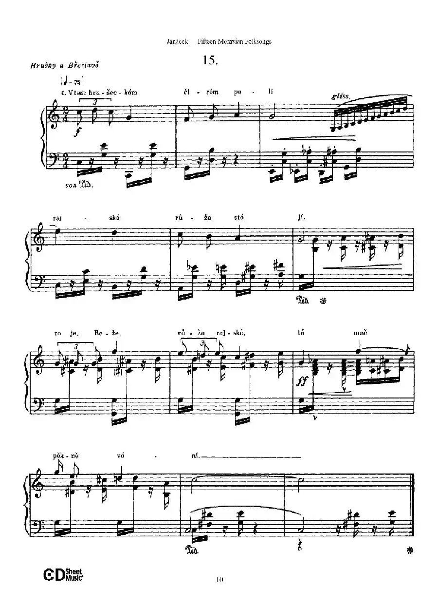 Moravian Folksong（15首摩拉维亚民歌集）