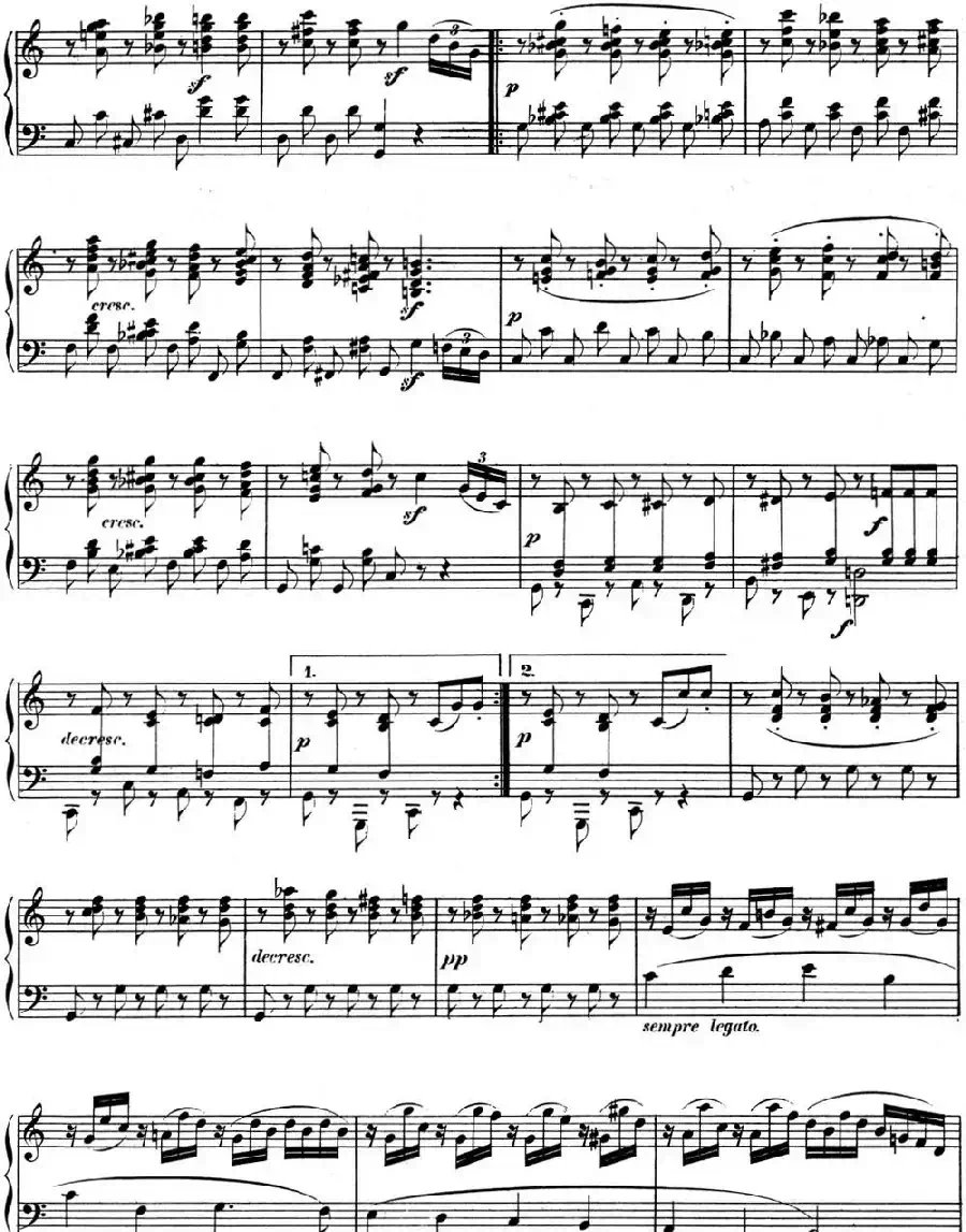 贝多芬钢琴奏鸣曲10 G大调 Op.14 No.2 G major