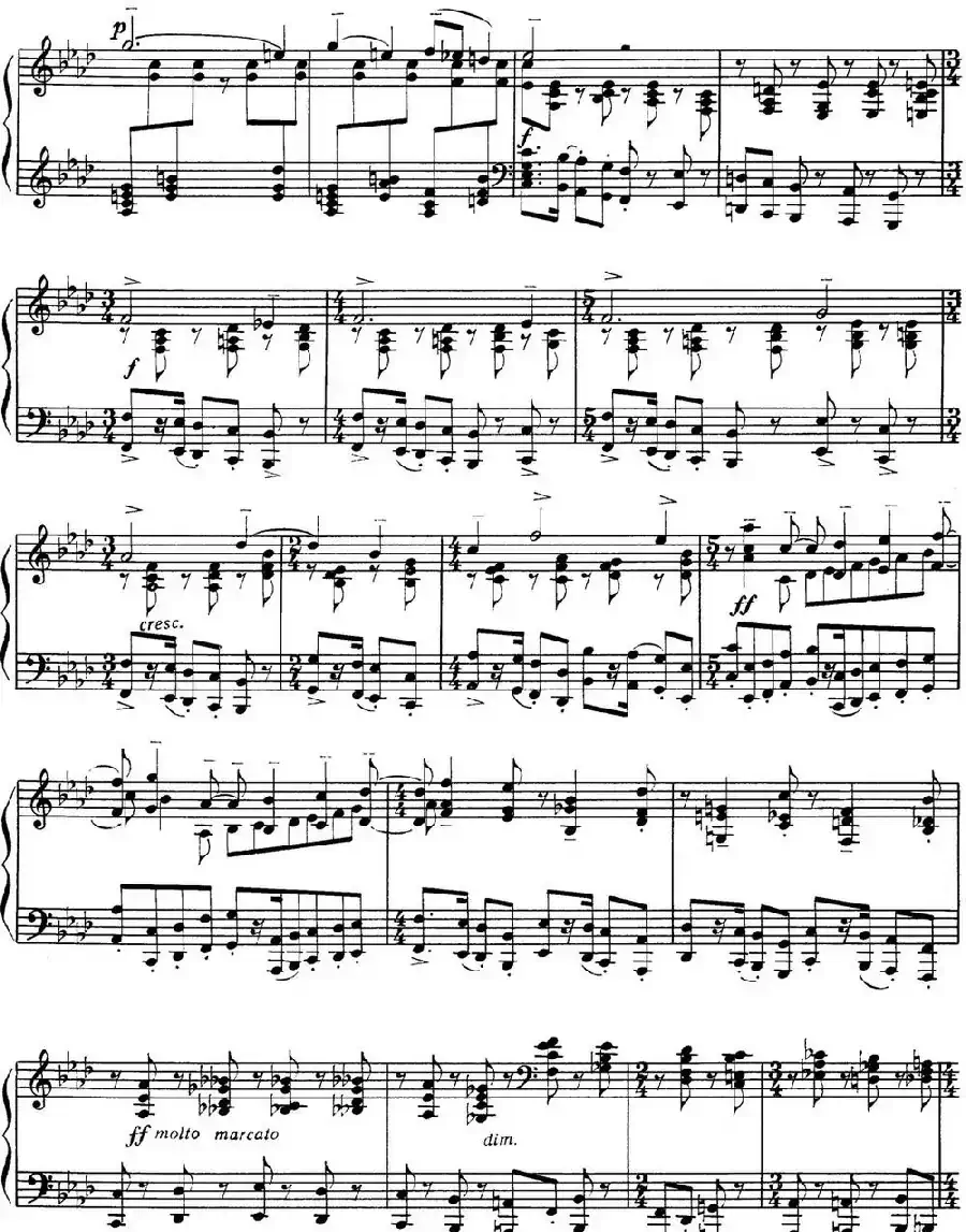 拉赫玛尼诺夫 音画练习曲1 Etudes tableaux Op.33 No.1