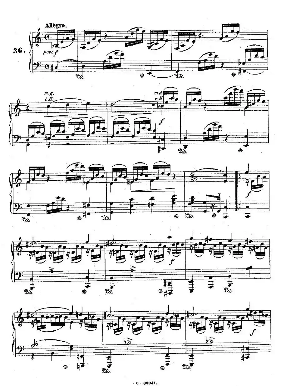 36 Etudes Rhythmiques et Melodiques Op.105（36首节奏与旋律练习曲 31—36）