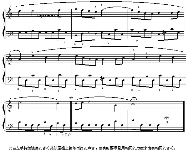 肖邦钢琴小曲：雨滴前奏曲 （简易版）