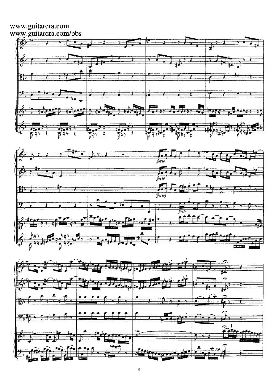 d小调第一号古钢琴协奏曲 BWV 1052（总谱）
