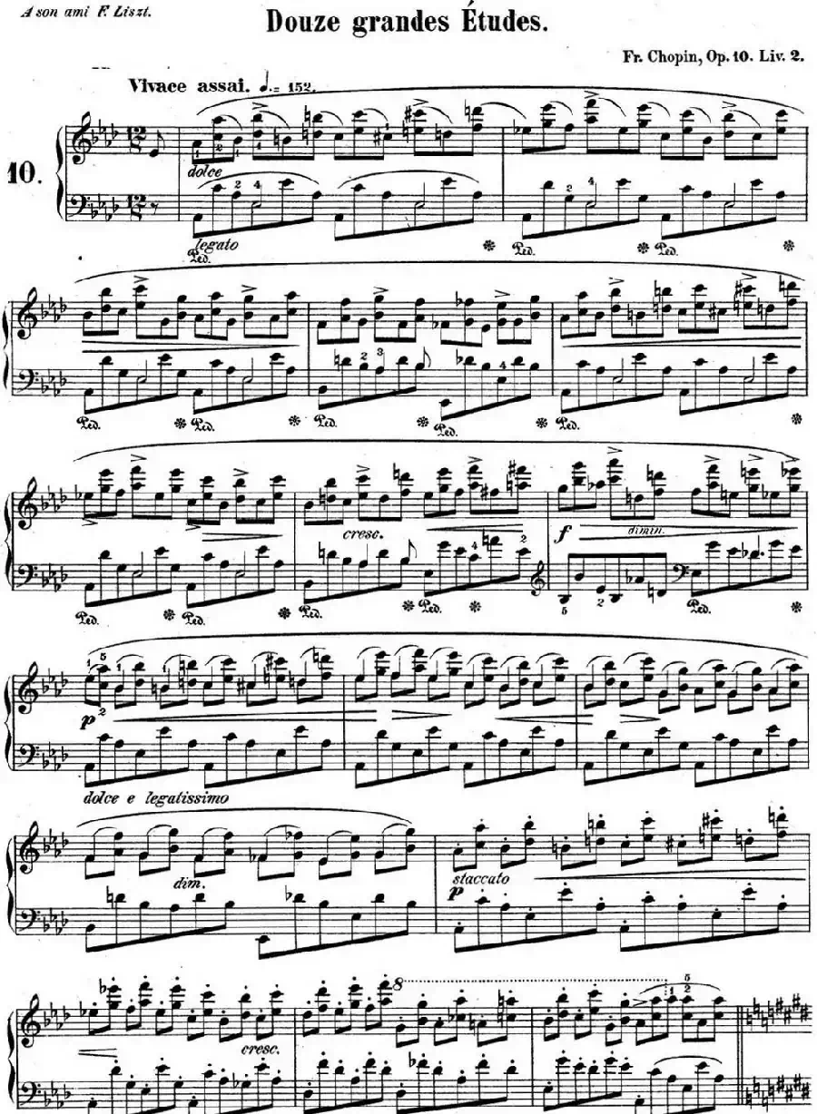 肖邦练习曲10 Op.10 No.10 降A大调 Ab major