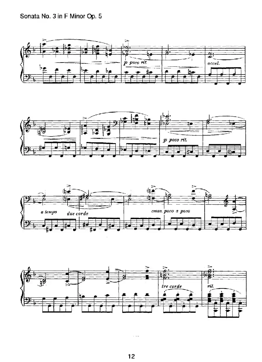 Piano Sonata No.3 in f Minor Op.5（f小调第三钢琴奏鸣曲）