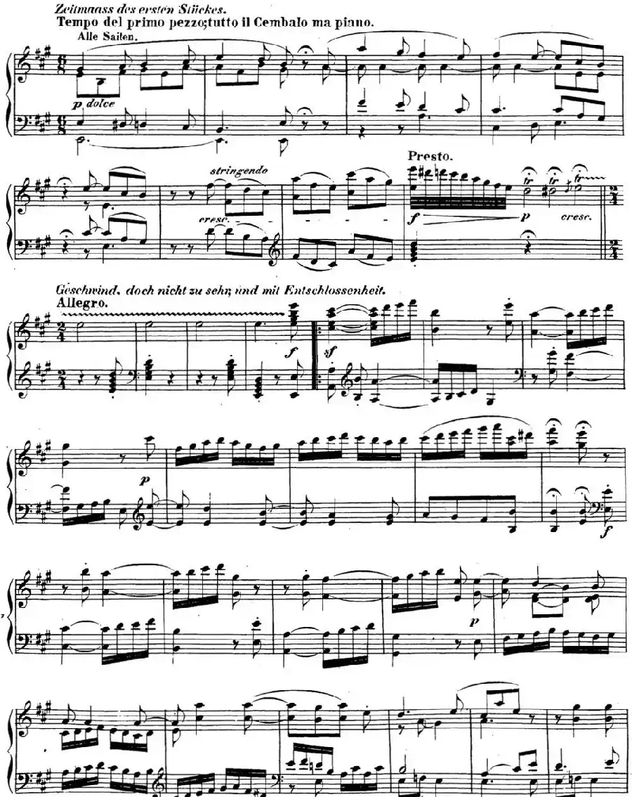 贝多芬钢琴奏鸣曲28 A大调 Op.101 A major