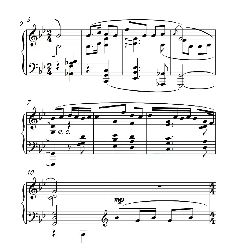 第六级A组 山歌(中国音乐学院钢琴考级作品1~6级)