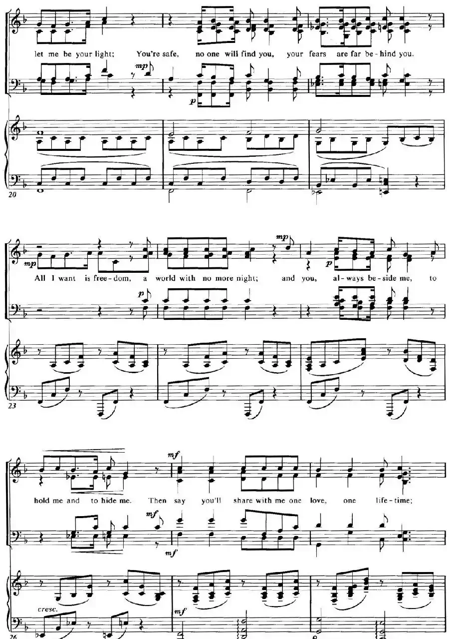 Choral Suite from The Phantom of the Opera（5 ALL I ASK OF YOU、四重奏）