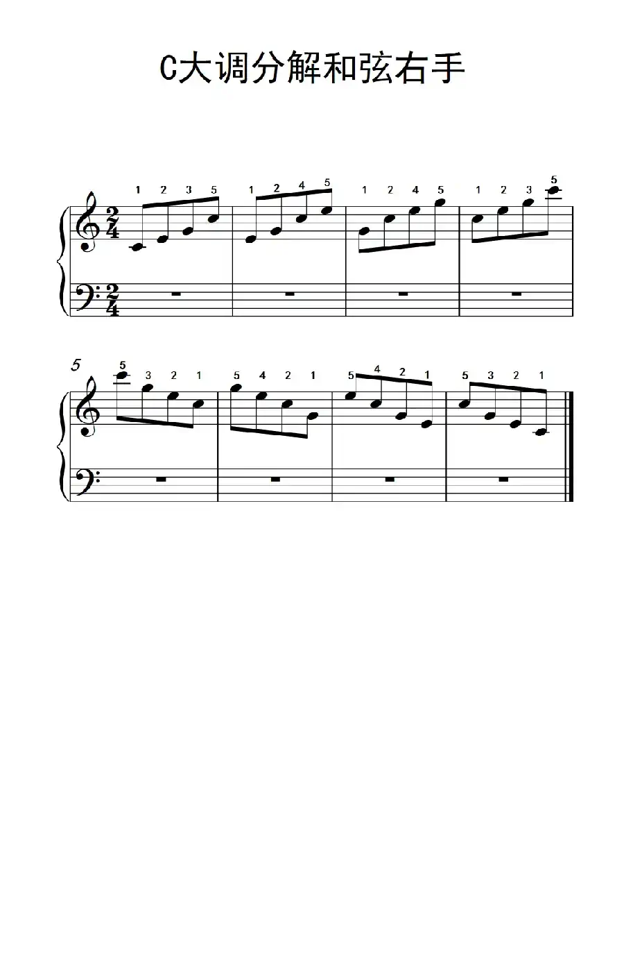 第二级 1.C大调分解和弦右手（中央音乐学院 钢琴（业余）考级教程 1-3级）