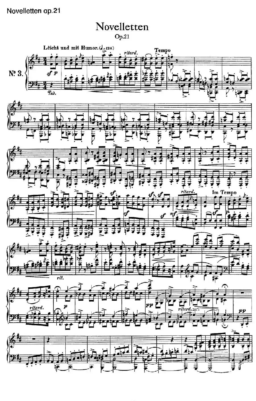 Novelletten Op.21（3）