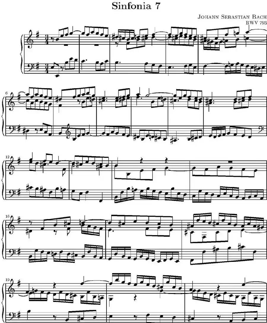 15首巴赫三部创意曲集（NO.7）