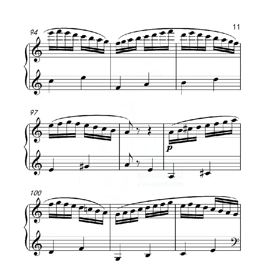 第五级A组 帕格尼尼主题变奏曲（选段）（中国音乐学院钢琴考级作品1~6级）