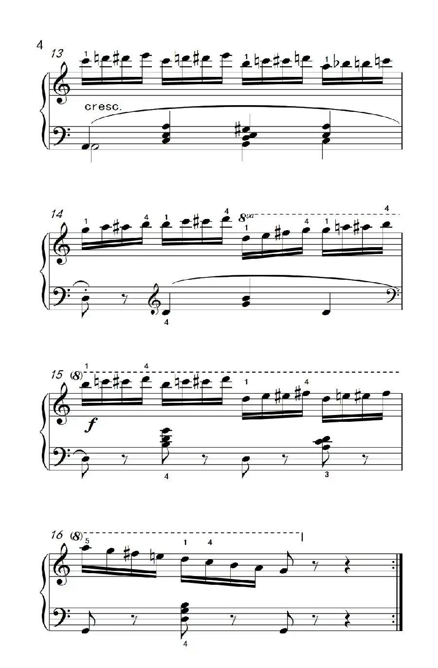 第六级 1.练习曲（中央音乐学院 钢琴（业余）考级教程 4-6级）