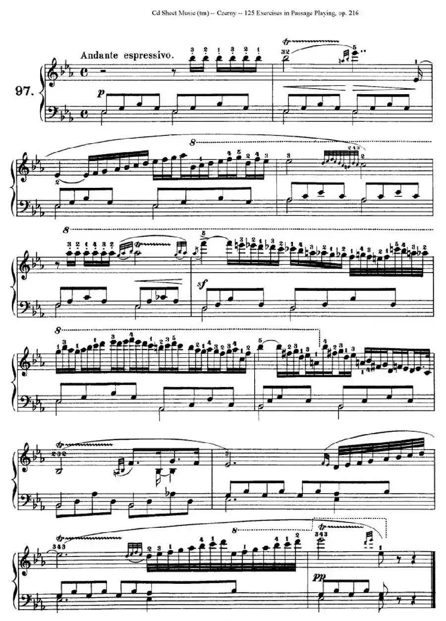 125 Exercises in Passage Playing Op.261（车尔尼125首钢琴短乐句练习曲（95——111））