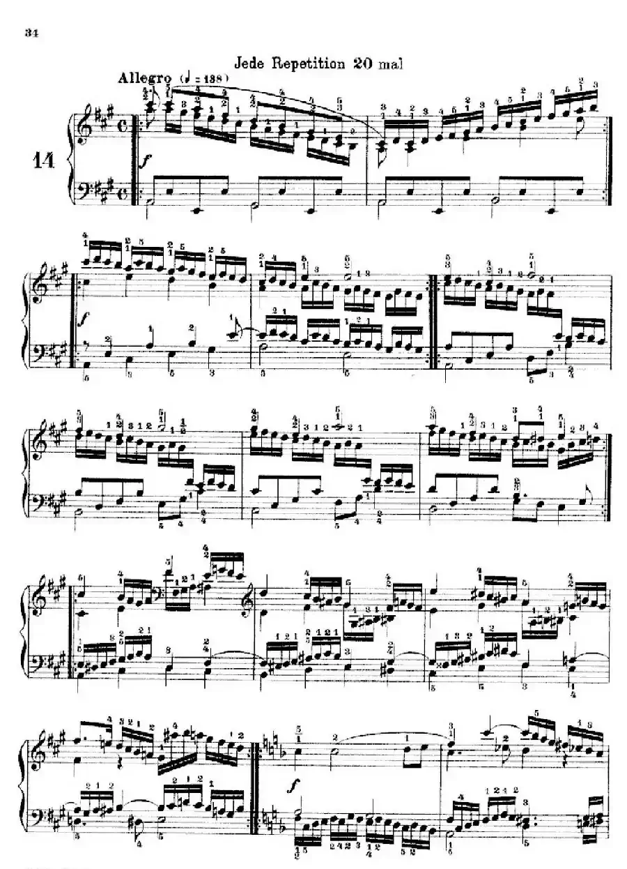 School of the Virtuoso Op.365（60首钢琴高级练习曲·14）