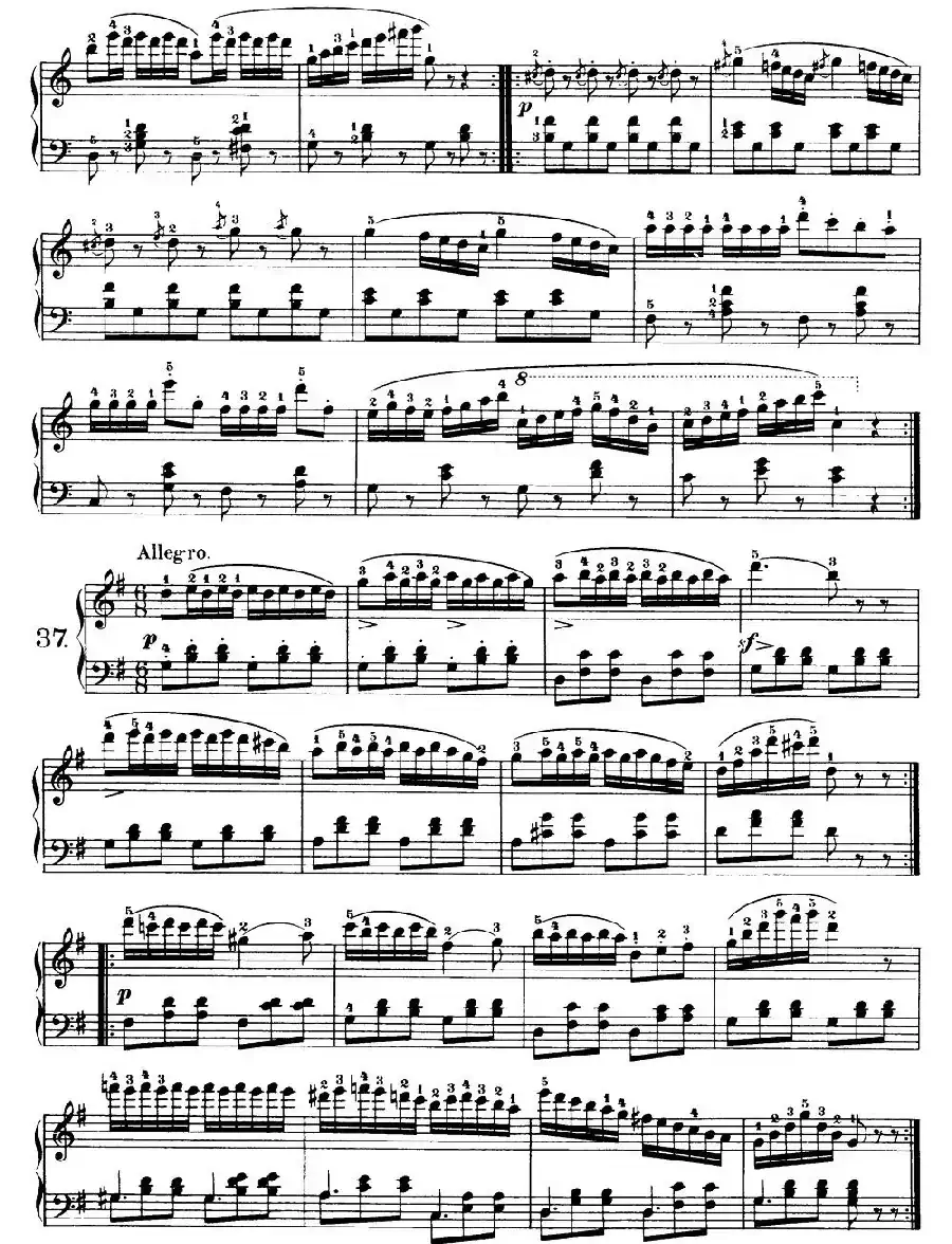 One Hundred and Ten Easy and Progressive Exercises Op.453（车尔尼110首简易练习曲 31——40）