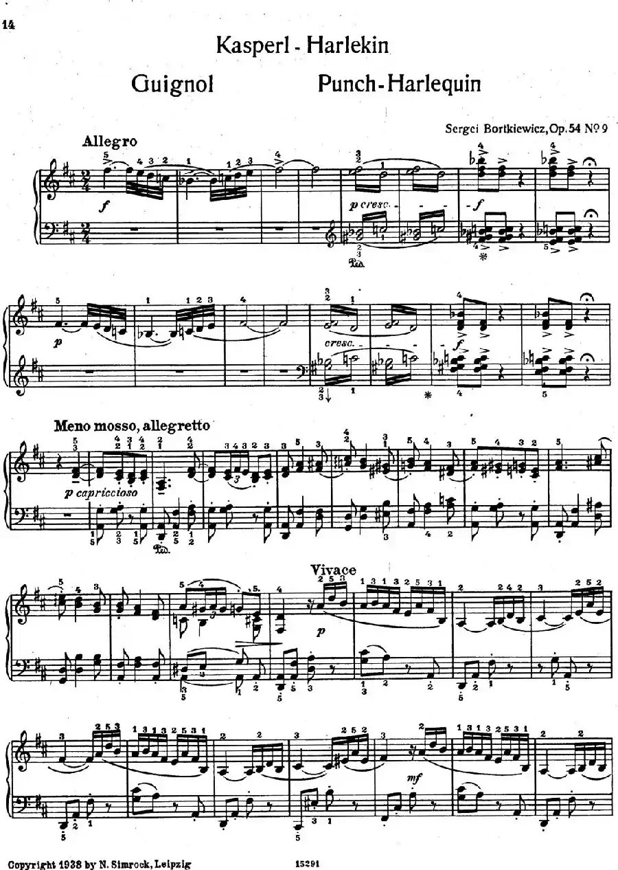 9首简易小品“玩偶” （9 Easy Pieces Op.54）（9）