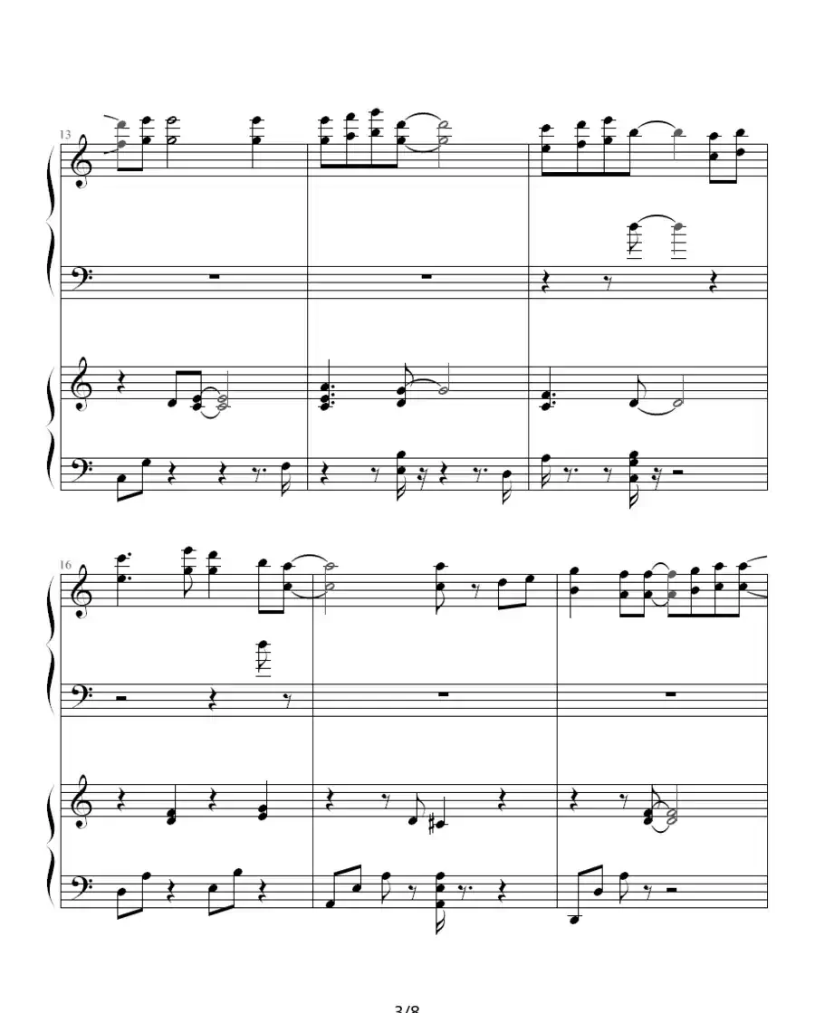 言い出せなくて（双钢琴）