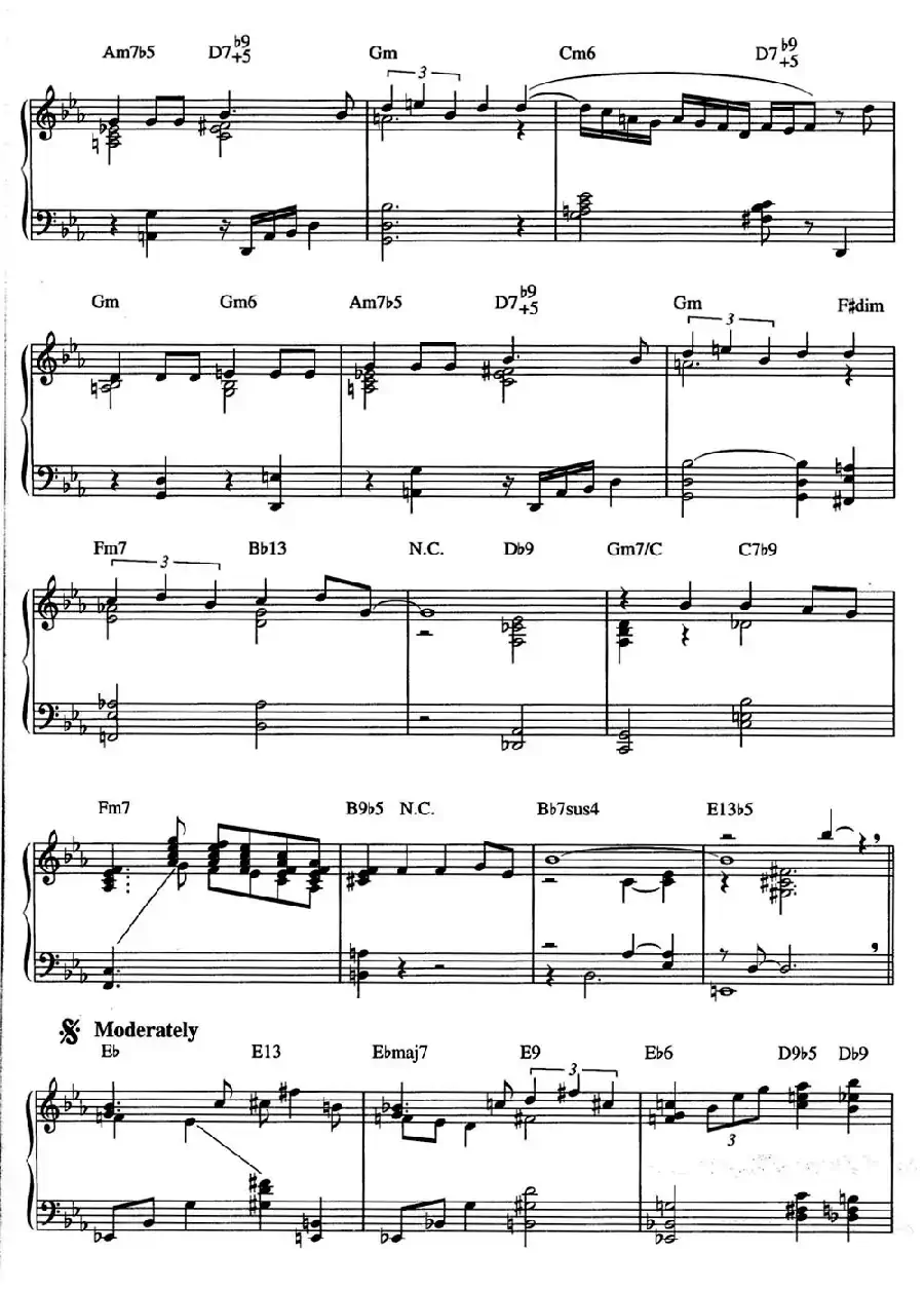 Lush Life（爵士钢琴酒吧独奏钢琴谱）