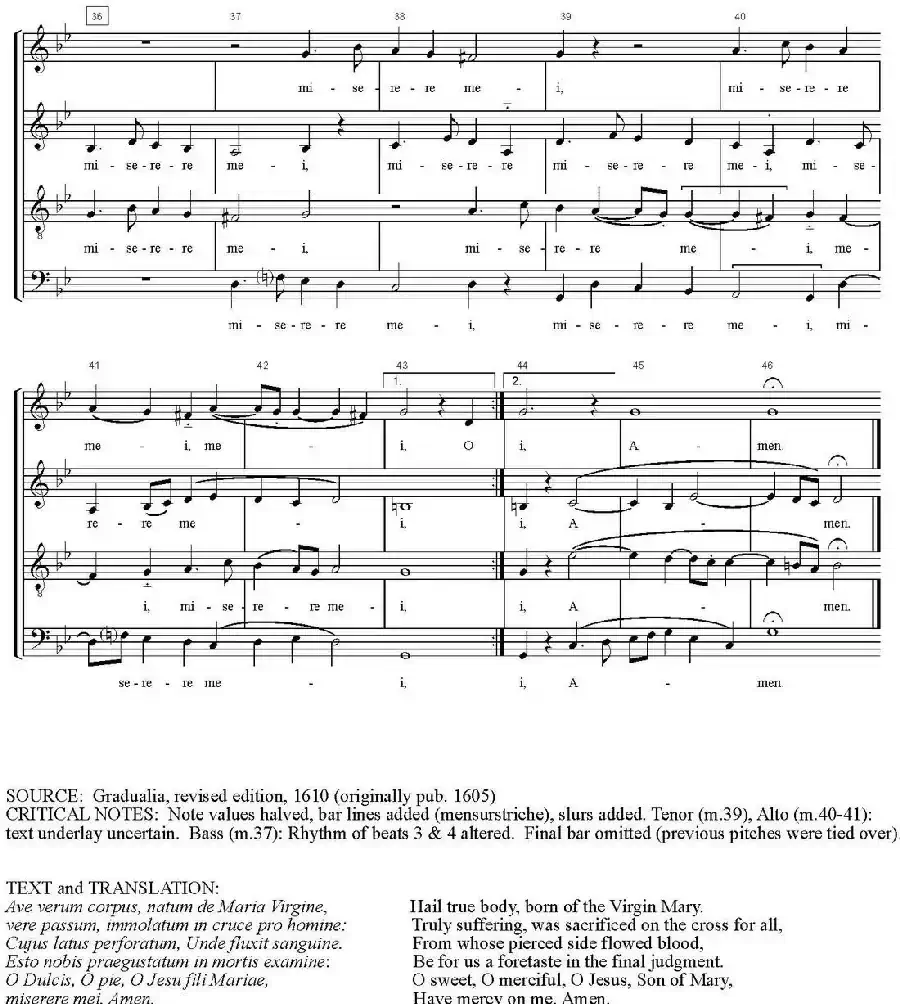 Ave Verum Corpus（四重奏）