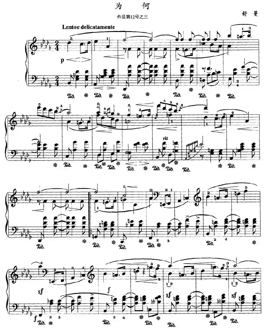 为何（舒曼作品第12号之三）