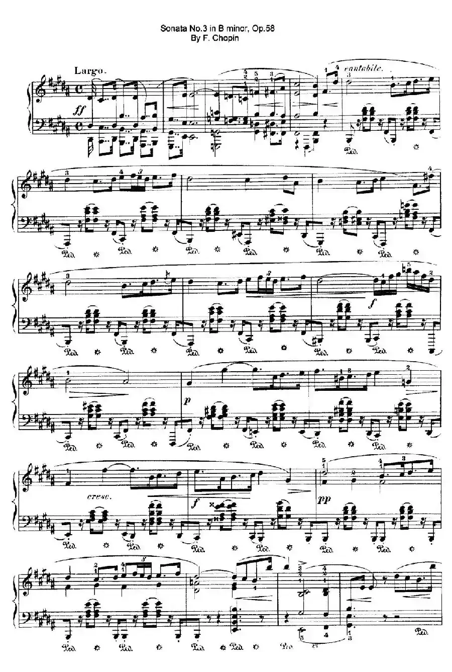 Piano Sonata No.3 in b Minor Op.58（b小调第三钢琴奏鸣曲·第三乐章）