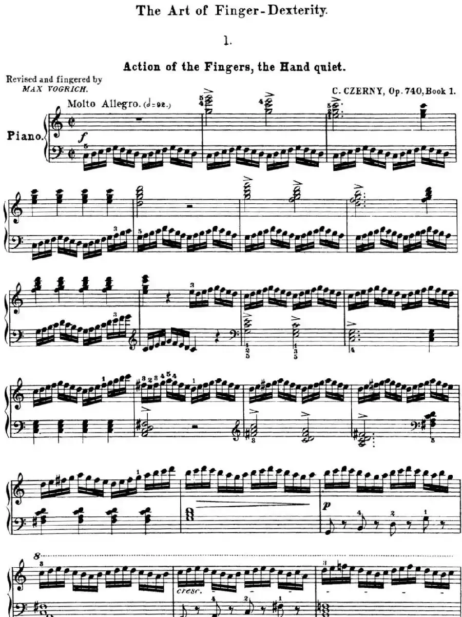 50首车尔尼Op.740钢琴手指灵巧技术练习曲(NO.1)