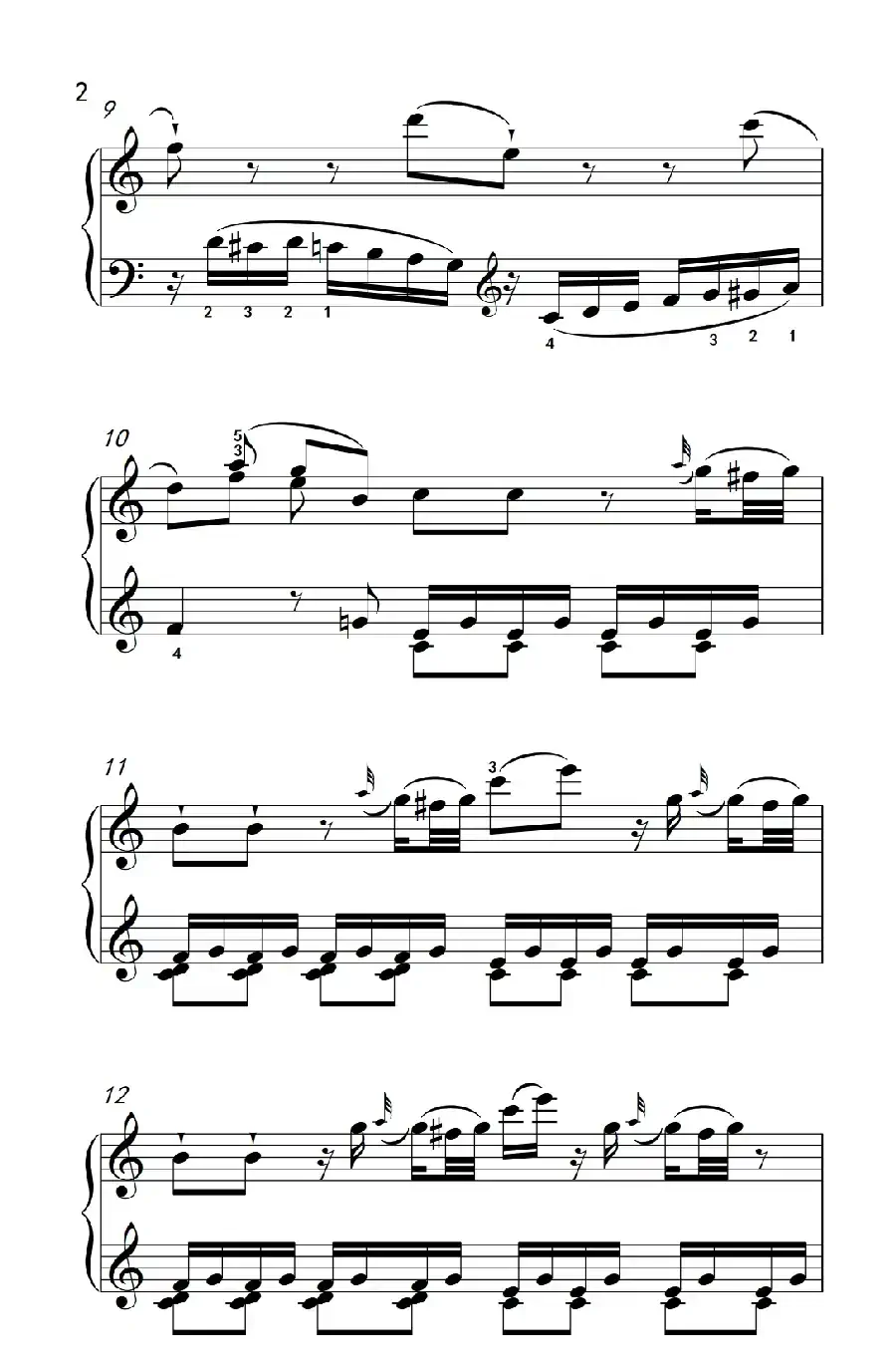 第九级1.C大调奏鸣曲 第一乐章 Hob.XVI 50（中央音乐学院 钢琴（业余）考级教程 7-9级）