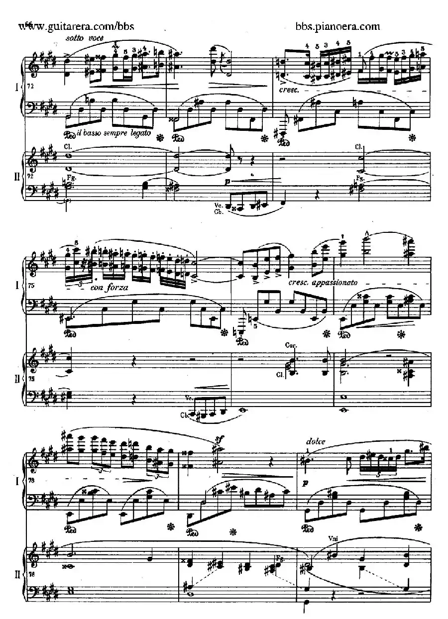 e小调第一钢琴协奏曲 Op.11（双钢琴版·第二乐章）