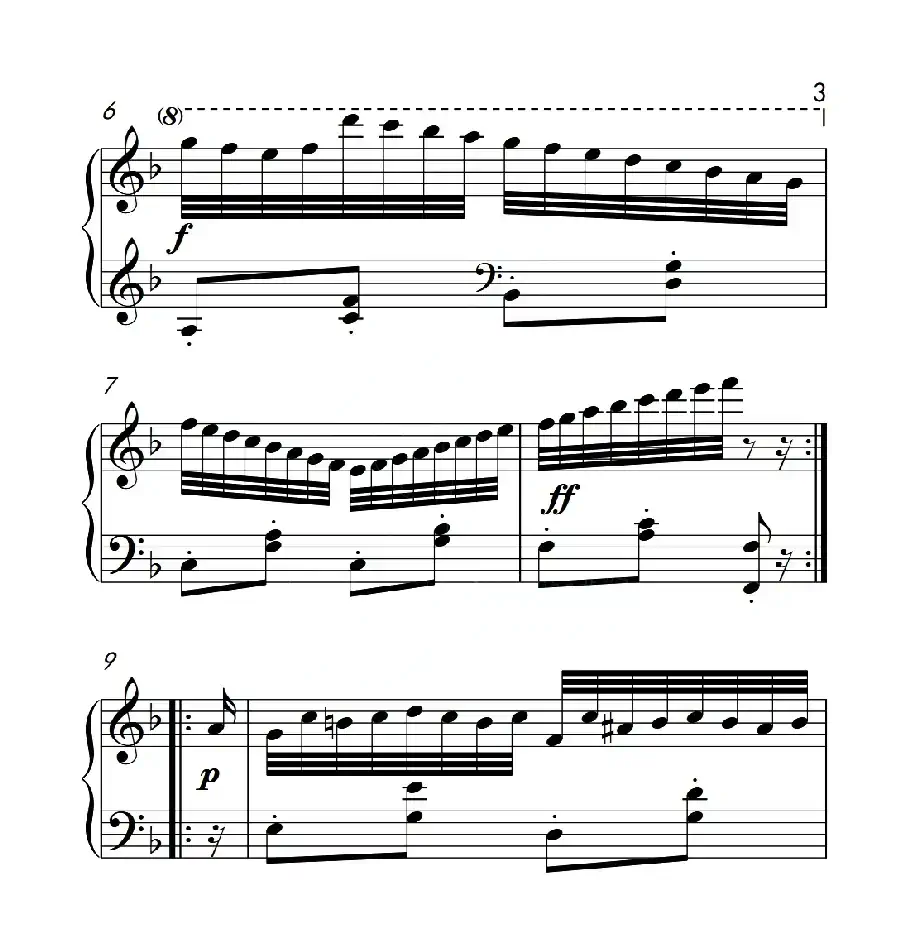 第六级B组 练习曲(中国音乐学院钢琴考级作品1~6级)