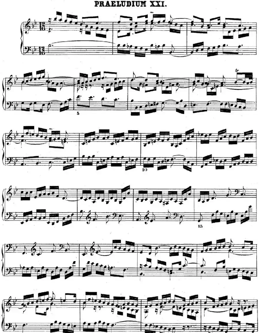 巴赫《平均律钢琴曲集·第二卷》之前奏曲（NO.21）