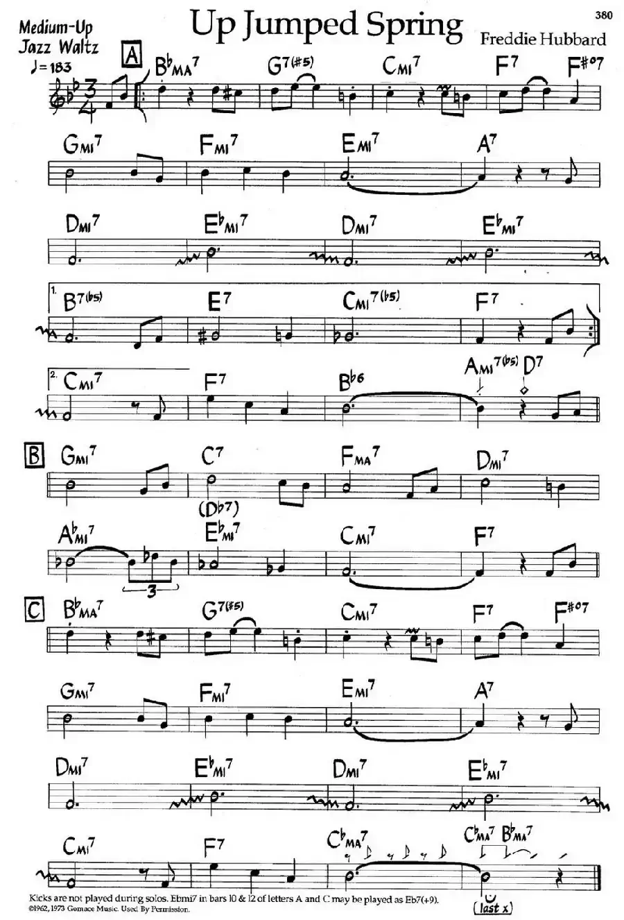 Up Jumped Spring（爵士钢琴曲）