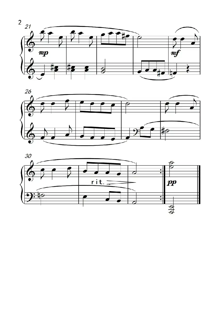 小草之歌（约翰·汤普森 成人钢琴教程 第一册）