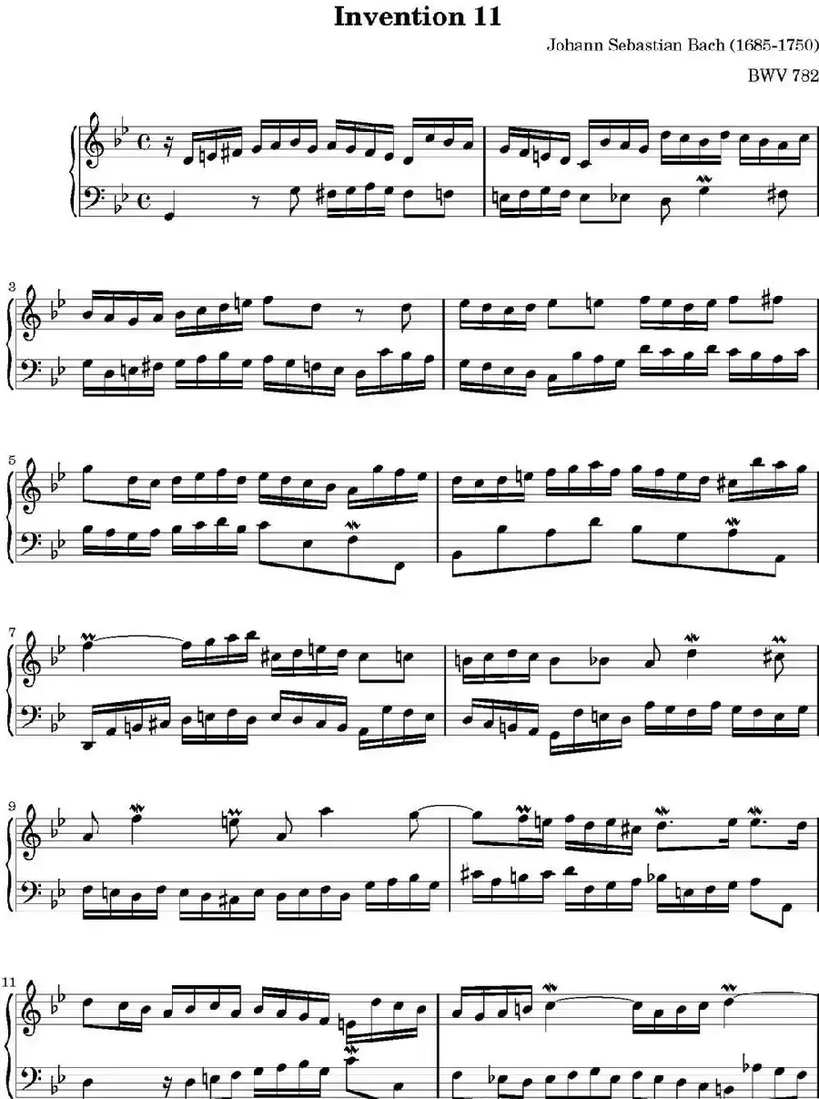 15首巴赫二部创意曲集（NO.11）