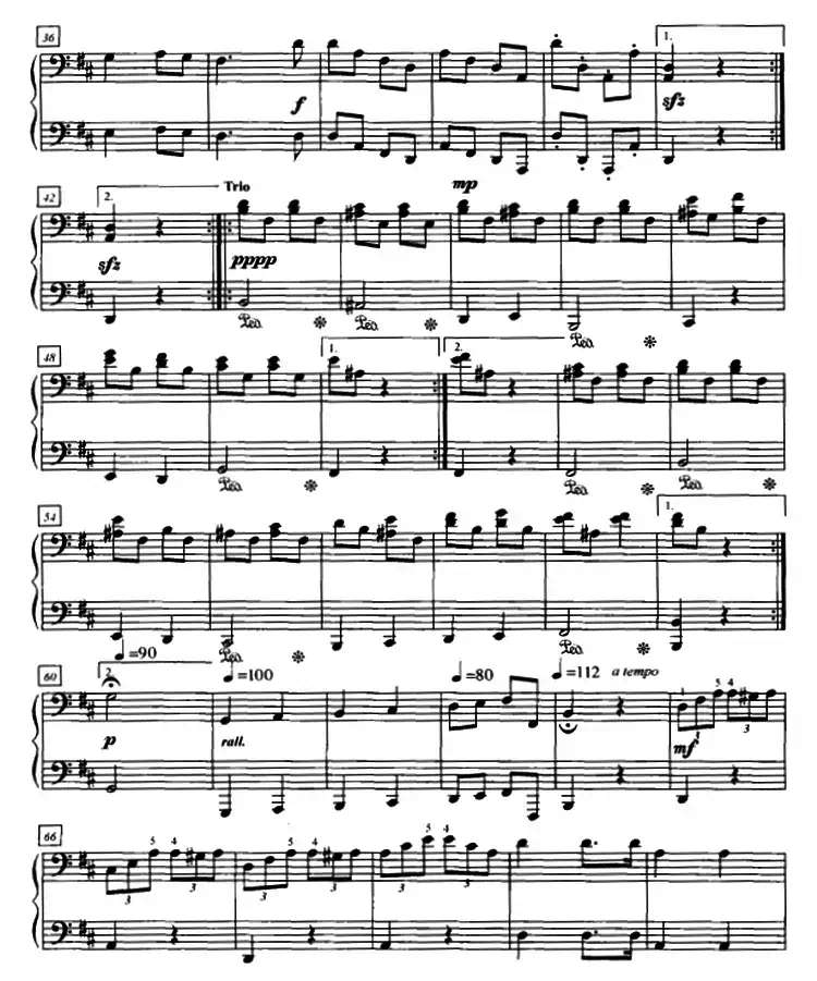 D大调小步舞曲（四手联弹第二钢琴）