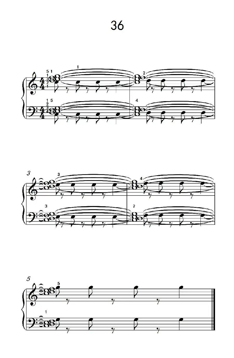加强手指独立性的练习 36(儿童钢琴手指练习 2)