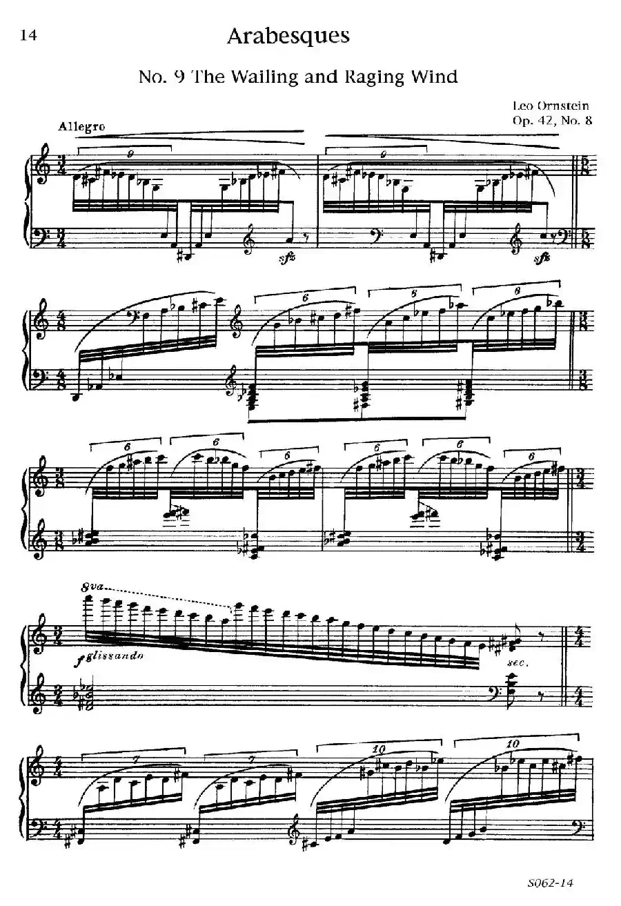 Arabesques Op.42（阿拉伯风格曲 9. 呼啸肆虐的风 ）