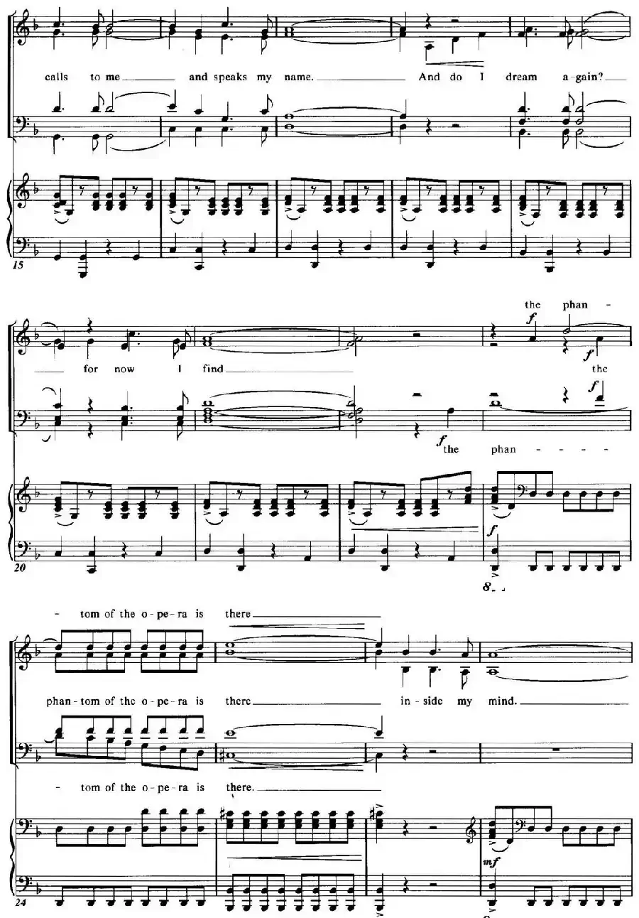 Choral Suite from The Phantom of the Opera（4 THE PHANTOM OF THE OPERA、四重奏）