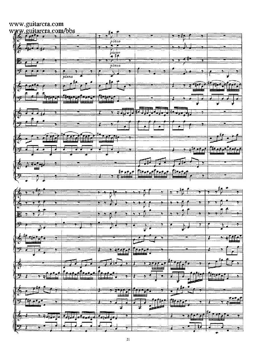 为四架古钢琴而作的a小调协奏曲 BWV 1065（总谱）