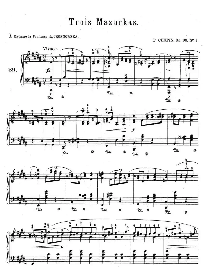 Trois Mazurkas Op·63（3首玛祖卡舞曲-1）