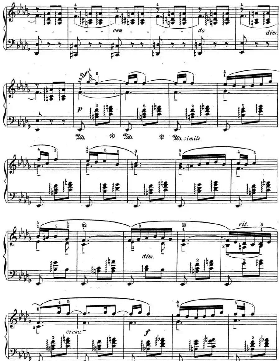 拉赫玛尼诺夫 幻想小品集 Op.3 No.5 小夜曲 降b小调