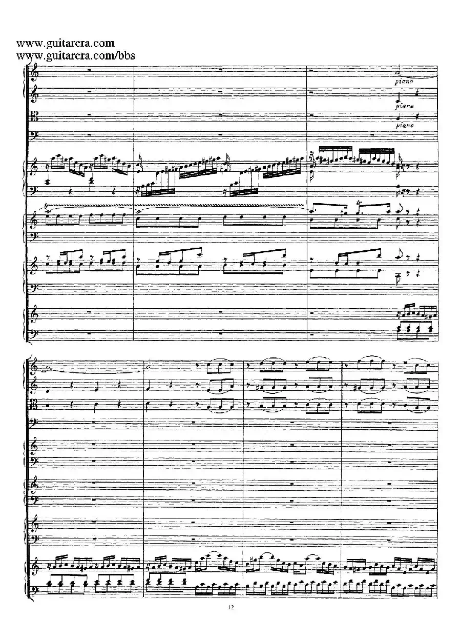为四架古钢琴而作的a小调协奏曲 BWV 1065（总谱）