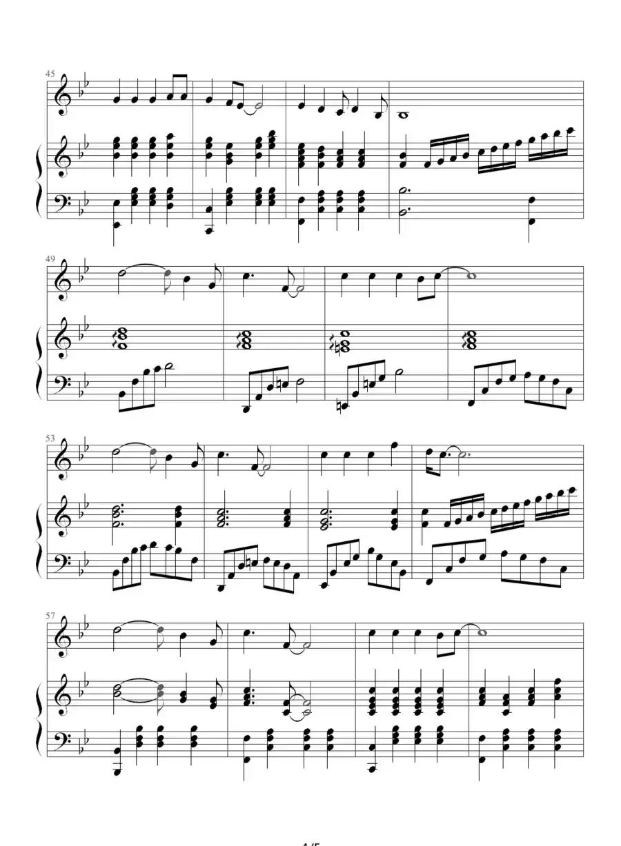 让世界充满爱（合唱钢琴伴奏谱）（车路遥配伴奏）