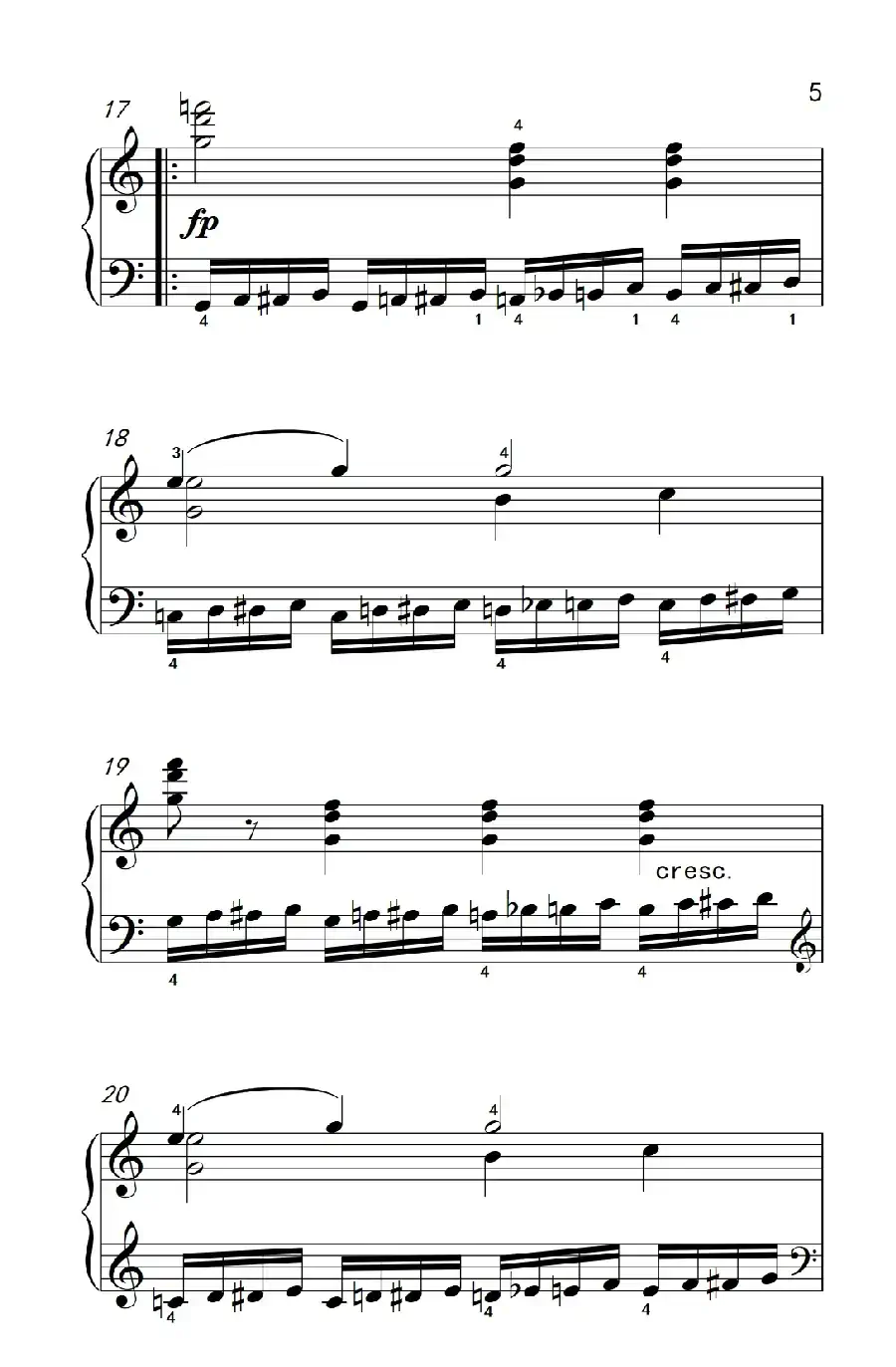 第六级 1.练习曲（中央音乐学院 钢琴（业余）考级教程 4-6级）